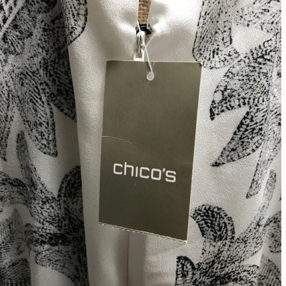 Chico’s Paisley Black-And-White Maxi Dress Sz 10 - Picture 4 of 8